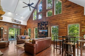 TV, fireplace, DVD player - Log Cabin on Watauga River (Banner Elk)