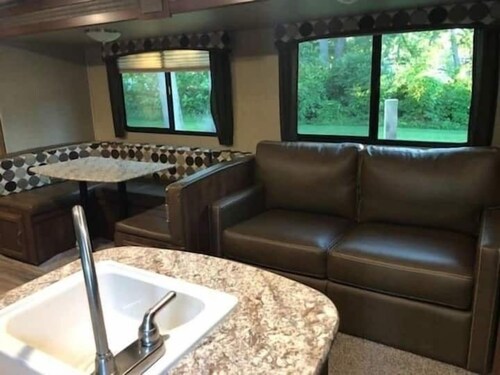 Go Glamping in Marblehead with free boat dock.