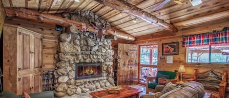 TV, fireplace, DVD player