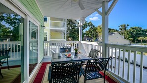 Enjoy a romantic meal for two in this outdoor dining area with a view.