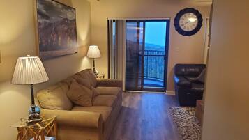 Smart TV, chimenea, reproductor de DVD y libros