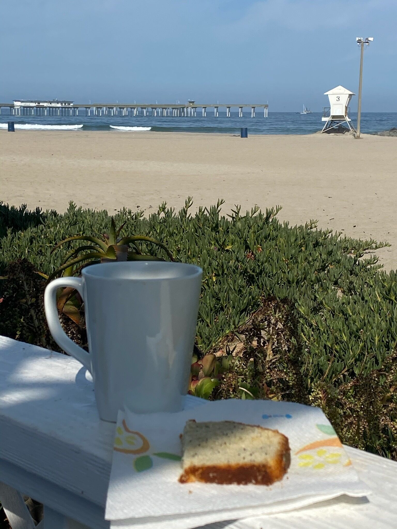 On the beach, sun loungers, beach towels
