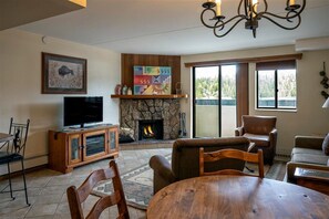 TV, fireplace, DVD player