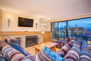 TV, fireplace, DVD player