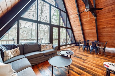 Sunlit Lakefront Cabin w/ Fire Pit & Dock