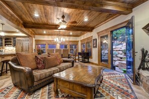 TV, fireplace, offices - Abode at Daly Canyon, hot tub, fire pit, 1 block from Main Street (Park City)