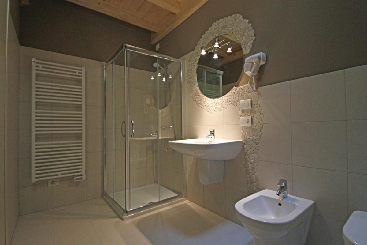 Hair dryer, bidet, towels