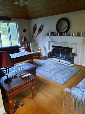 Smart TV, fireplace, video games, DVD player