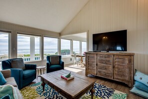 TV, fireplace, DVD player, foosball