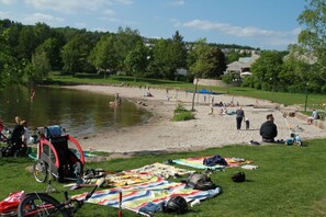 Beach nearby, sun-loungers
