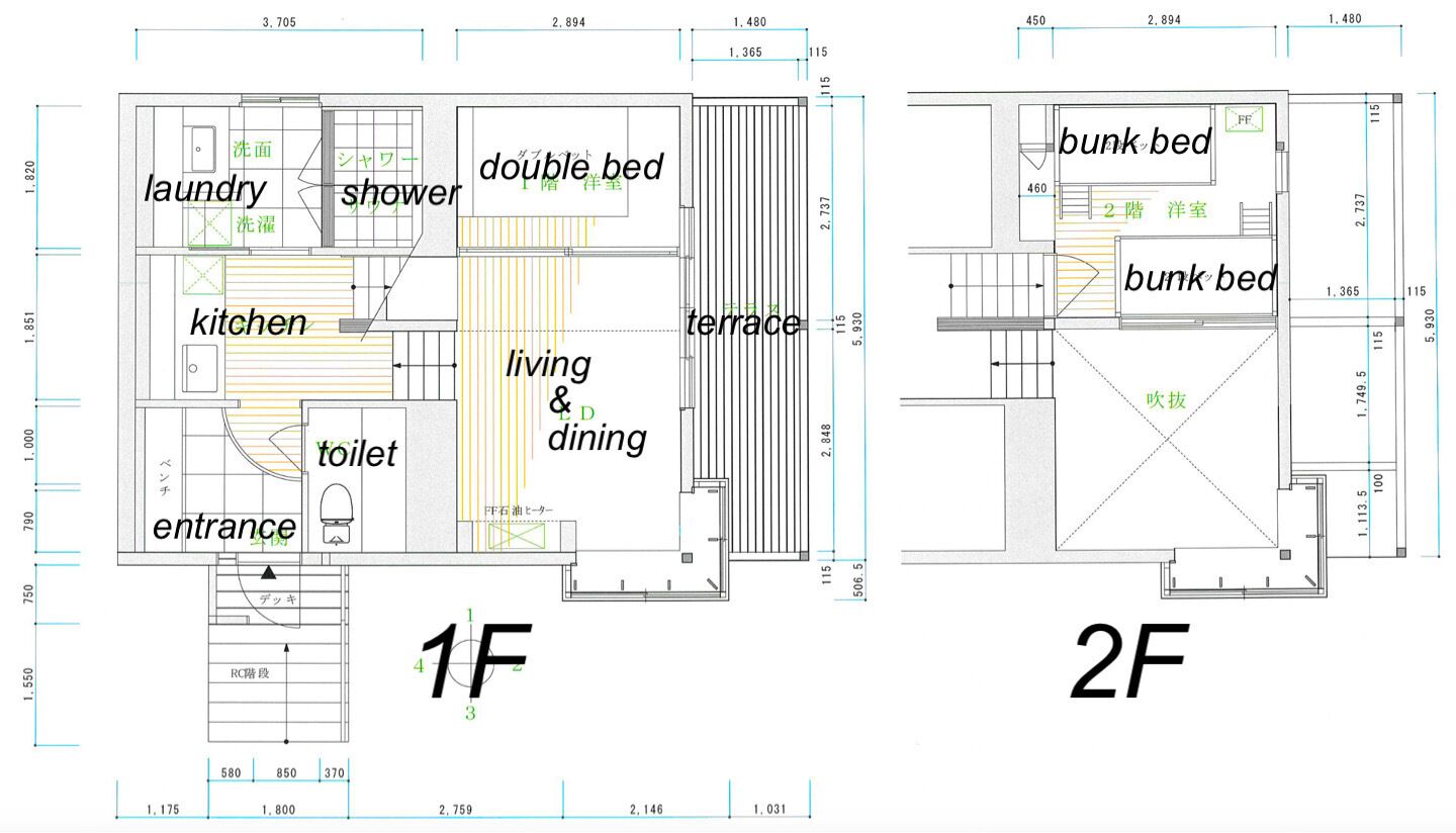 舒適小屋, 多張床, 附屬建築 | 樓層平面圖