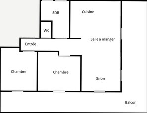Floor plan - 3 Rooms with WiFi and Parking, Near Slopes, Sunny (La Clusaz)