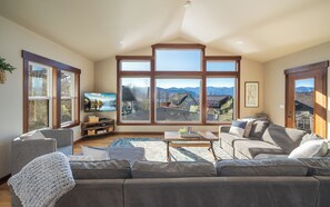 Smart TV, fireplace, video games, DVD player