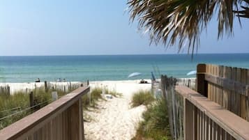 Beach nearby, sun loungers