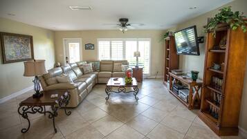 Family House, Multiple Beds, Non Smoking | Living room | LED TV, DVD player, first-run movies, streaming services