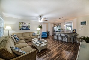 Smart TV, foosball, toys, books