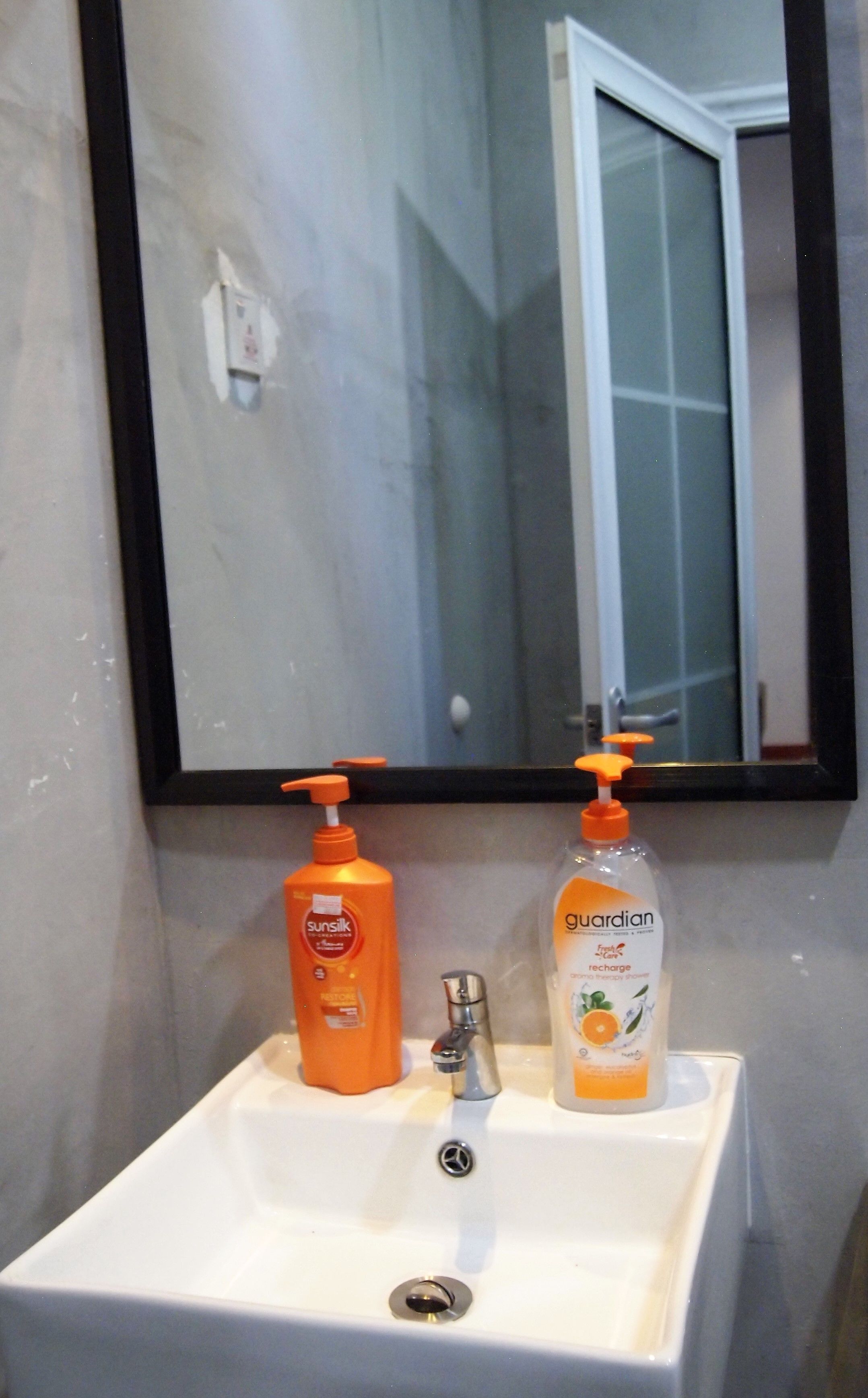 shower, rainfall showerhead, hair dryer, towels