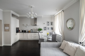 TV, fireplace - Riga Cozy'n'Quiet Apartment (Zemgales priekšpilseta)