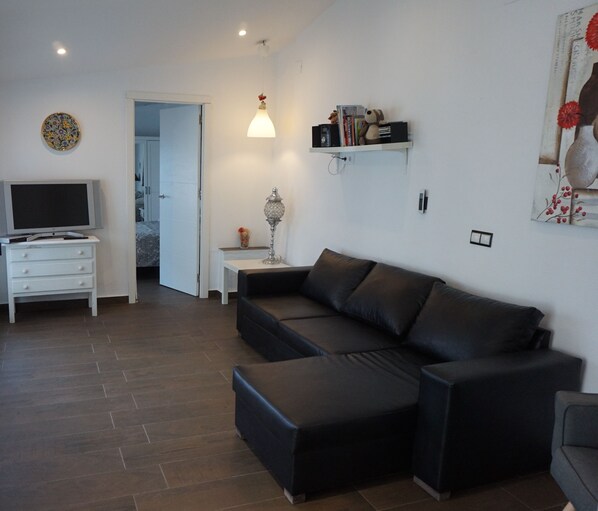 Smart TV, DVD player, books, stereo