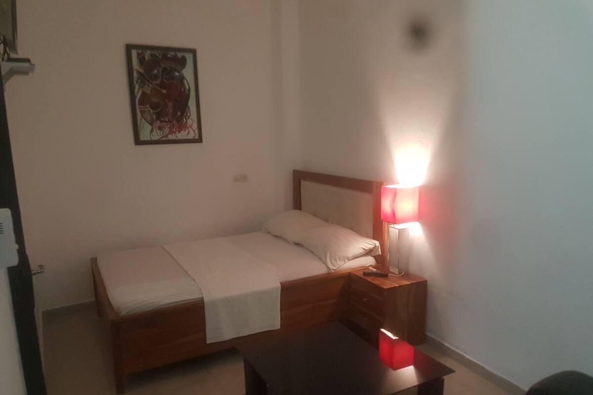Blackout curtains, iron/ironing board, free WiFi, bed sheets