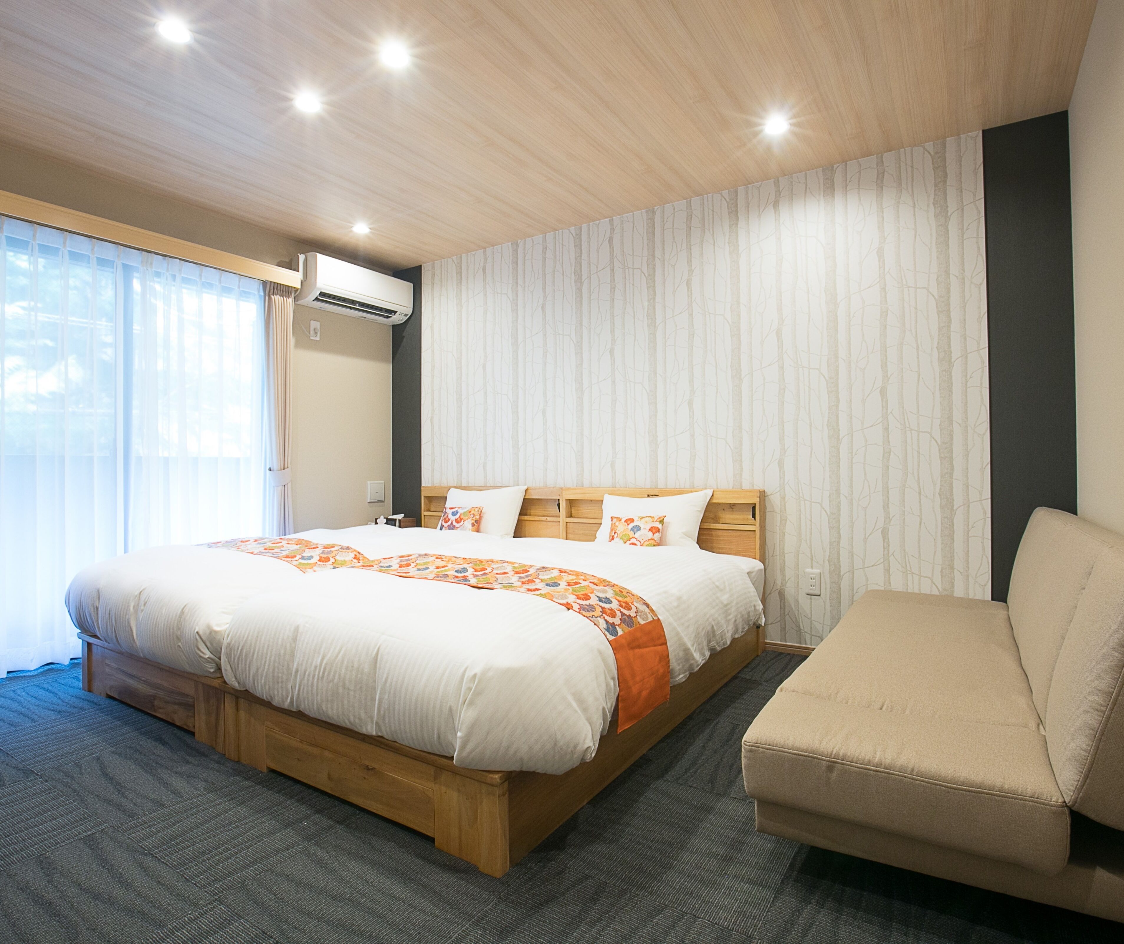 desk, laptop workspace, blackout curtains, free wifi