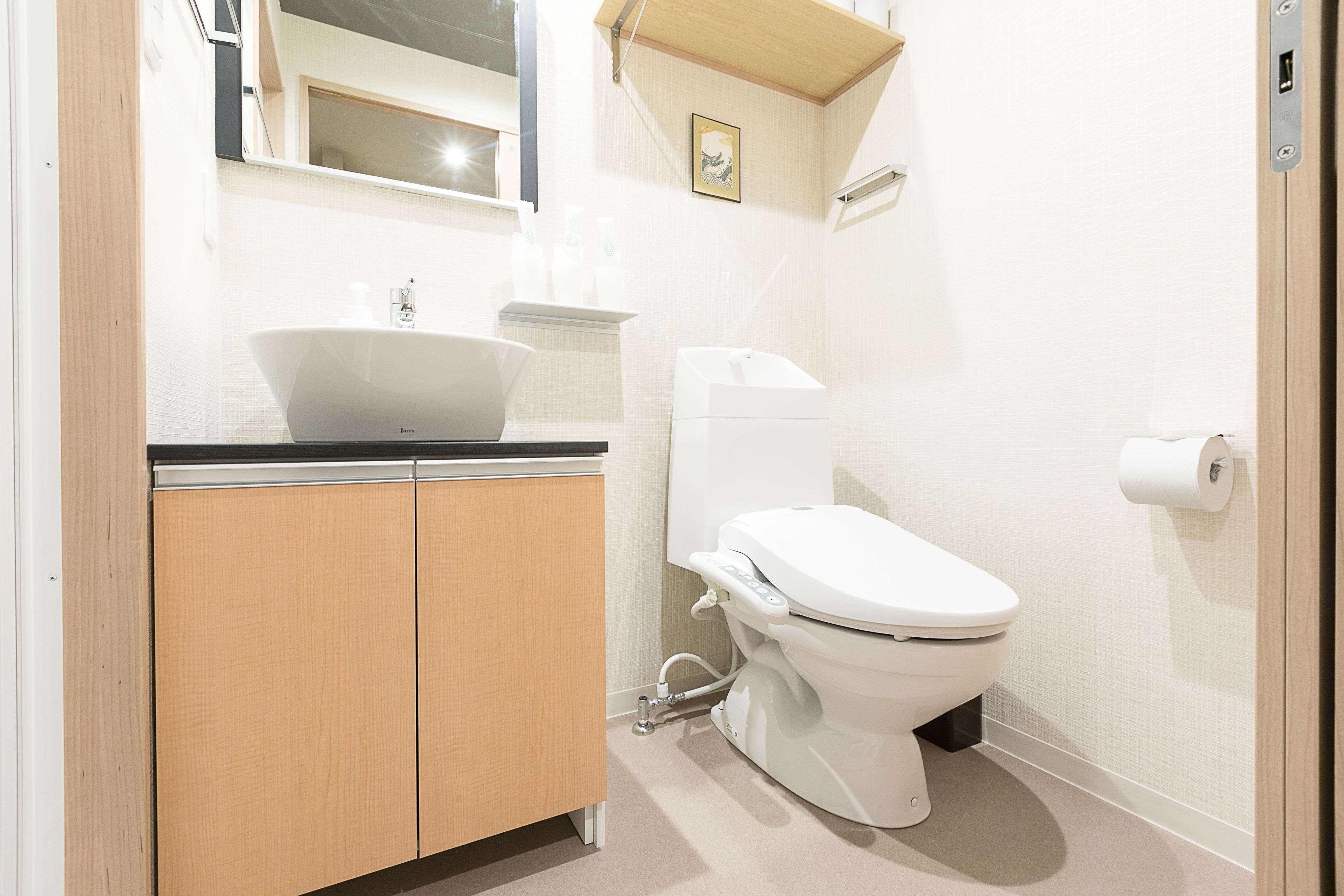 combined shower/bathtub, free toiletries, hair dryer, slippers