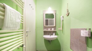 Apartamento, 1 quarto, para não fumantes | Banheiro | Chuveiro, chuveiro com efeito de chuva, secador de cabelo, bidê