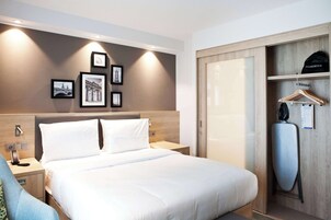 In-room safe, blackout drapes, soundproofing, free cribs/infant beds