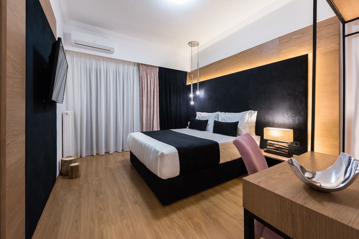 Departamento Deluxe (Acropolis Panoramic View) | Sábanas de algodón egipcio, ropa de cama de alta calidad y minibar