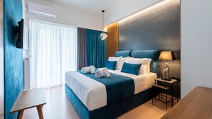 Executive Apartment Acropolis Museum View | Sengetøy i egyptisk bomull, sengetøy av topp kvalitet og minibar