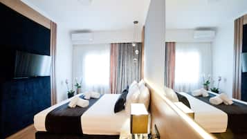Departamento Deluxe (Acropolis Panoramic View) | Sábanas de algodón egipcio, ropa de cama de alta calidad y minibar