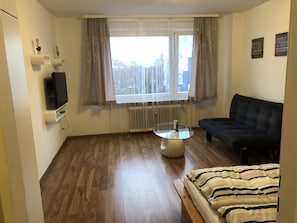 Apartment | Blackout curtains, iron/ironing board, free WiFi, bed sheets