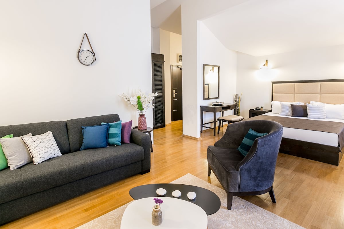 Superior-Suite, Balkon, Meerblick | Italienische Bettbezüge von Frette, hochwertige Bettwaren
