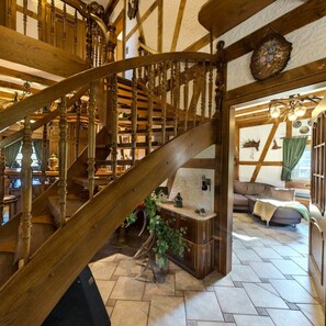 Casa geminada tradicional (incl. final cleaning fee 125 EUR) | Área de estar | Smart TV 46 polegadas com canais via satélite, TV, DVD player