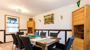Traditional Chalet, 3 Bedrooms, Non Smoking, Ground Floor (incl. final cleaning fee 95 EUR) | Living area | 45-inch LCD TV with satellite channels, TV - Chalet Dattenfeld - In Windeck (Rhein-Sieg-Kreis District) (Windeck)