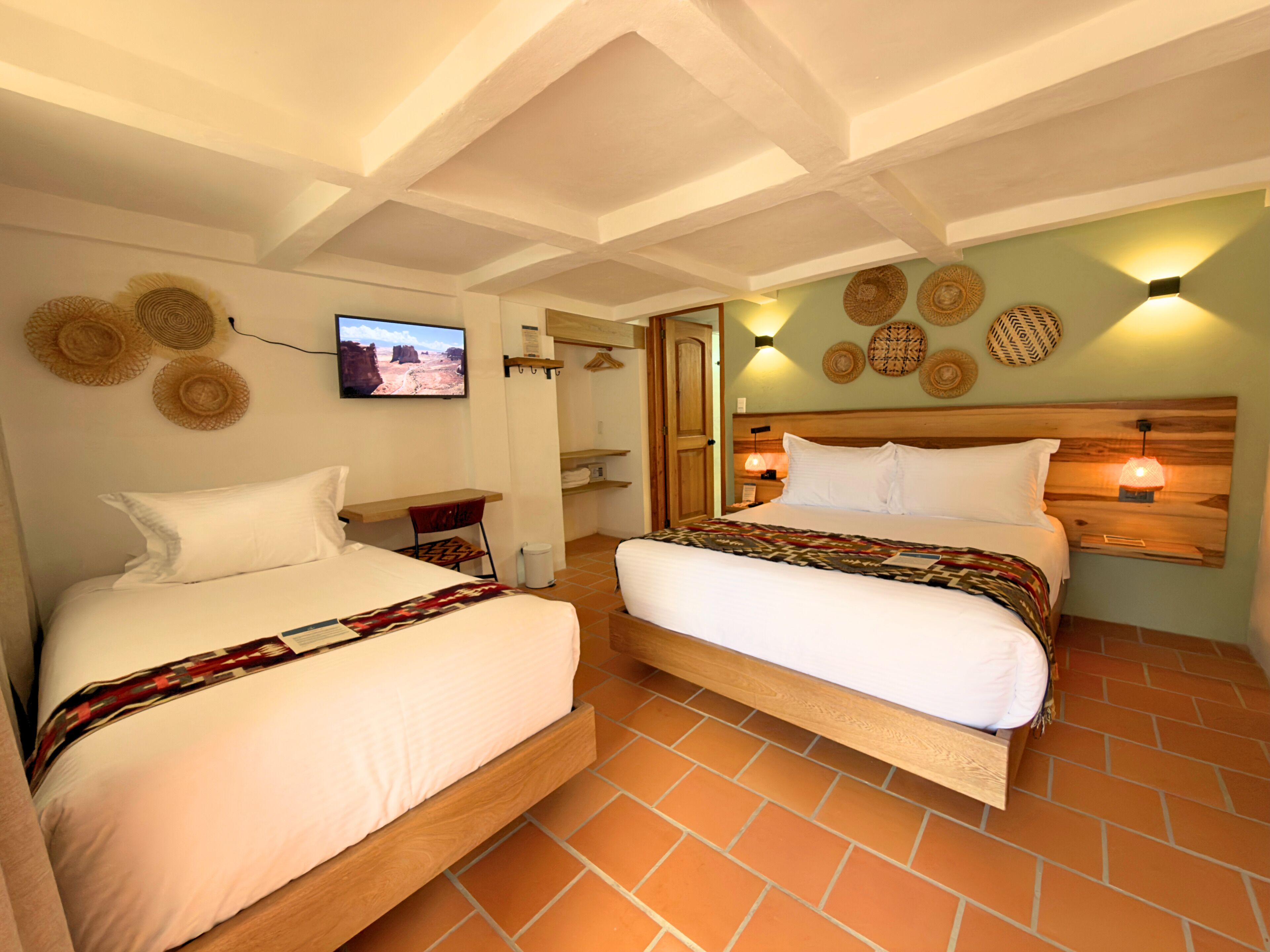 Deluxe Triple Room, Courtyard View | Down comforters, desk, iron/ironing board (on request), WiFi (free)