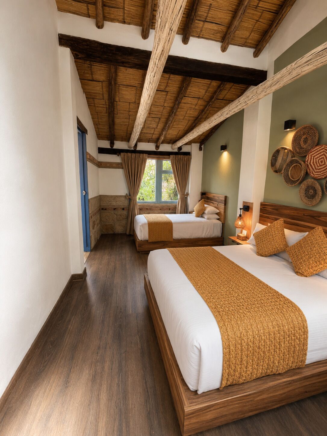 Deluxe Triple Room, Courtyard View | Down duvets, individually decorated, desk, iron/ironing board