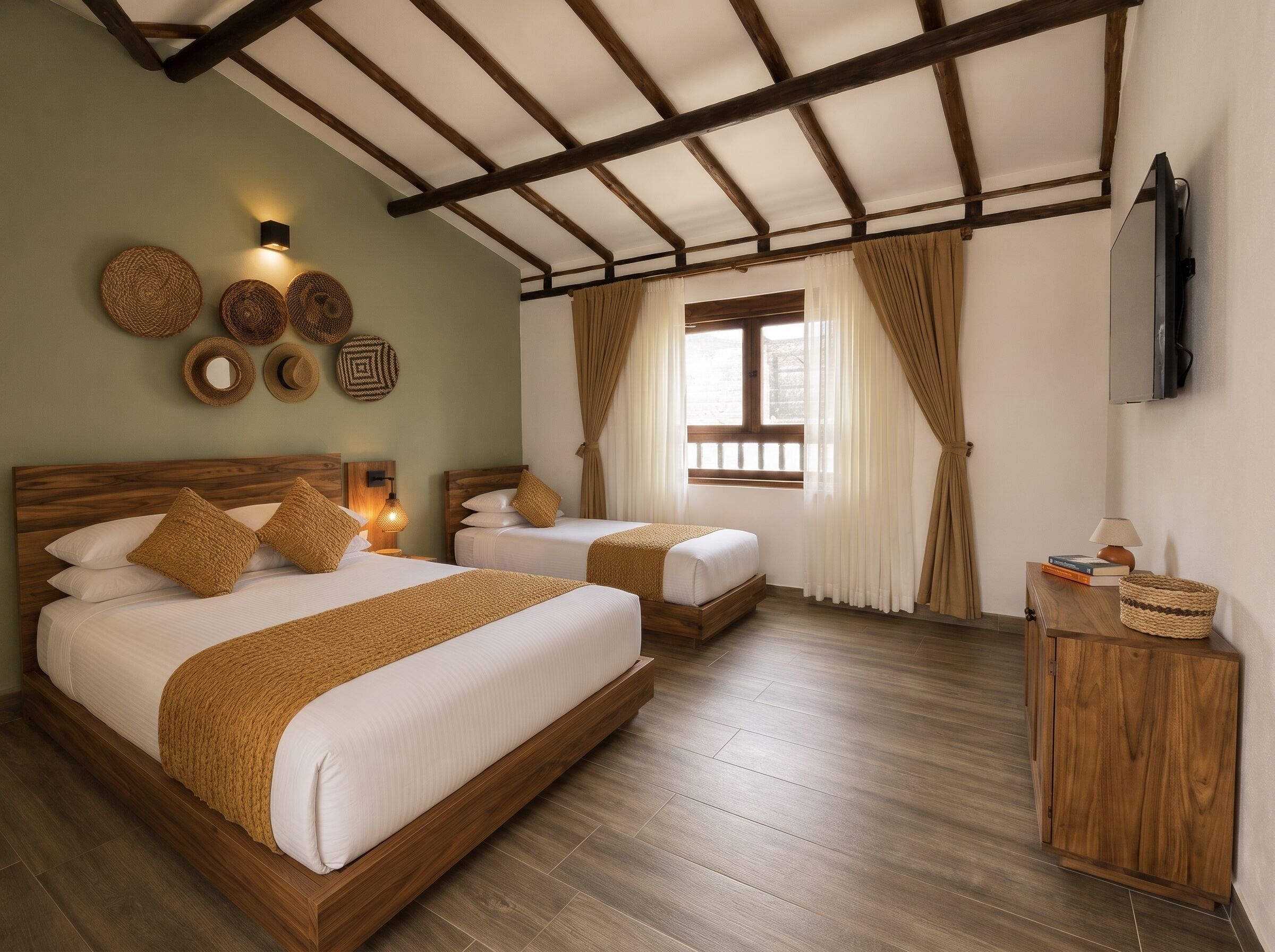 Superior Triple Room, City View | Down duvets, individually decorated, desk, iron/ironing board