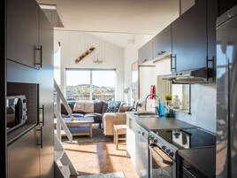 Fridge, microwave, stovetop, toaster