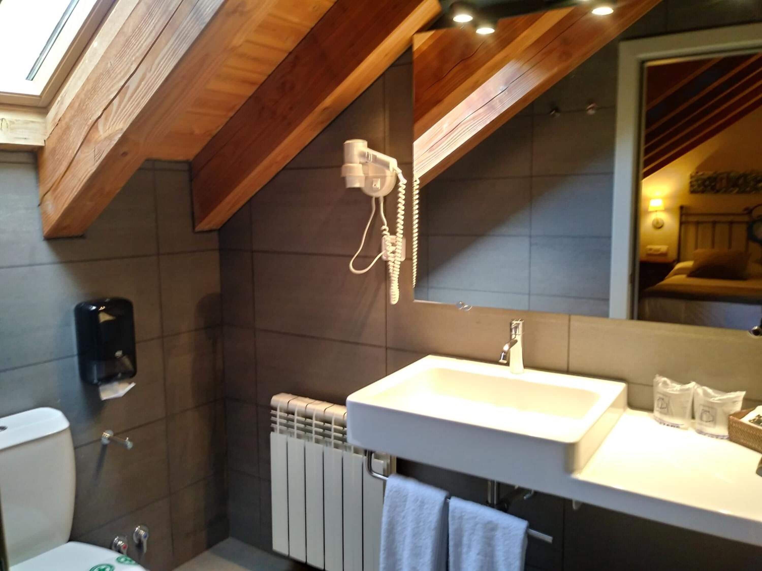 free toiletries, hair dryer, towels