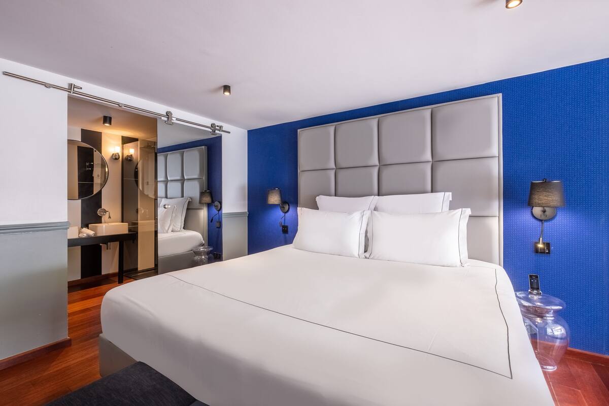 double room (deluxe terrasse vue jardin) | egyptian cotton sheets, premium bedding, memory-foam beds, minibar
