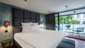 Habitación doble (Deluxe Terrasse vue Jardin) | Sábanas de algodón egipcio y ropa de cama de alta calidad