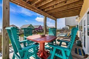 Outdoor dining - 4BR Home | Hot Tub, Game Room & Ocean Views (Bolivar Peninsula)