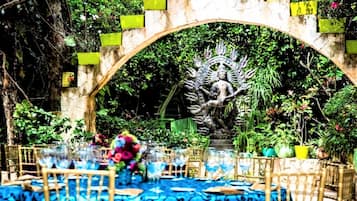 Outdoor banquet area