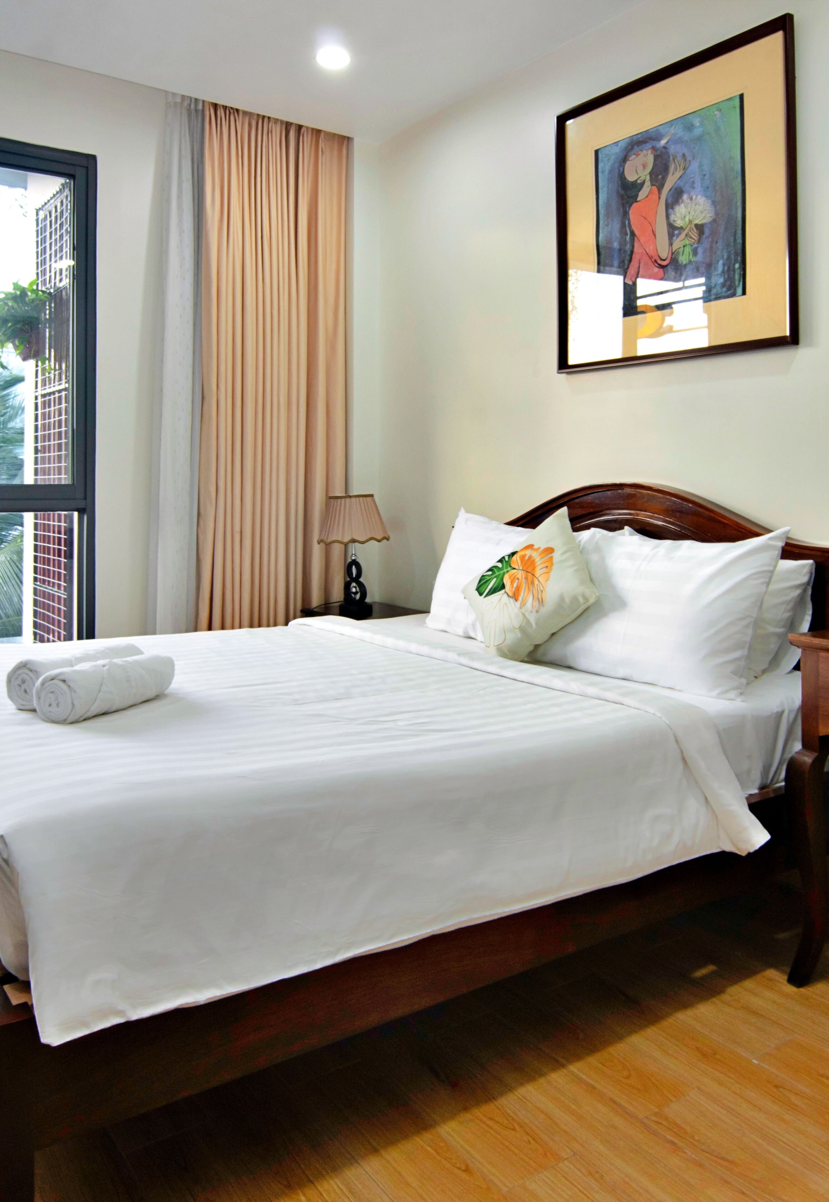superior room | premium bedding, desk, laptop workspace, blackout curtains