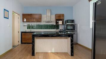 Four Bedrooms Pool Villa | Private kitchen | Full-sized fridge, microwave, electric kettle