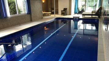 Indoor pool, open 6 AM to 9 PM, sun loungers