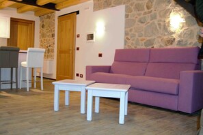 Departamento, 1 habitación | Área de sala de estar | Televisión LCD