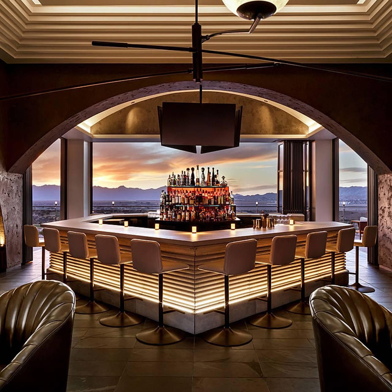 Prime Steak House, an 11th-floor rooftop restaurant at Gila River Resorts & Casinos - Wild Horse Pass, featuring panoramic desert views, Estrella Mountain sunsets and an upscale Chandler dining experience with nearby gaming and live entertainment.