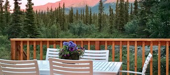 山の景色を望む新しく改装された専用キャビン